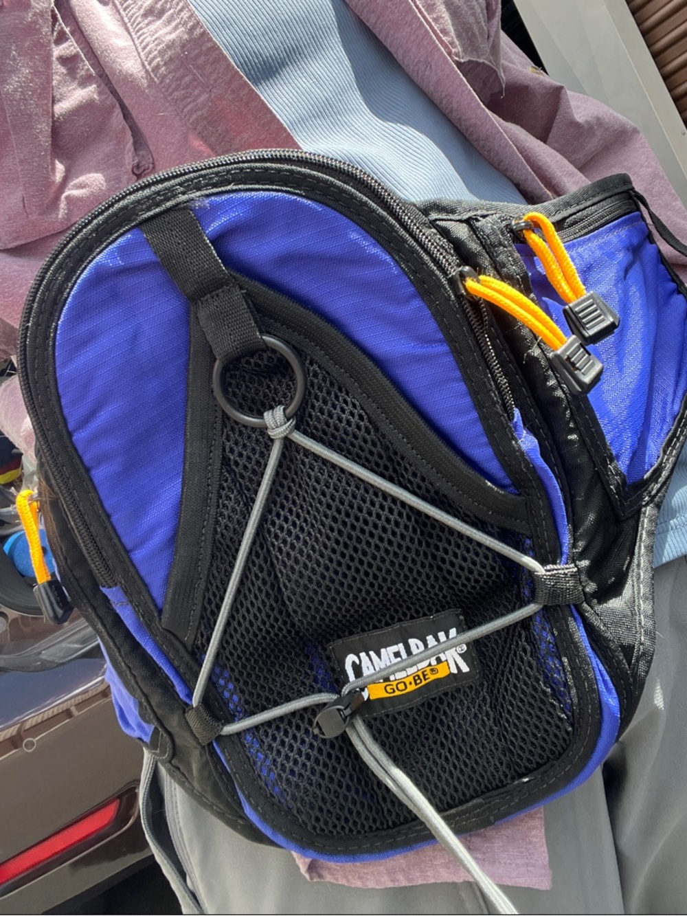 Camelbak Blue and Black GO-BE Waist Pack with Yellow Zipper Pulls